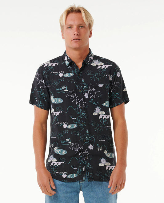 Fun Times Short Sleeve Shirt - Washed Black