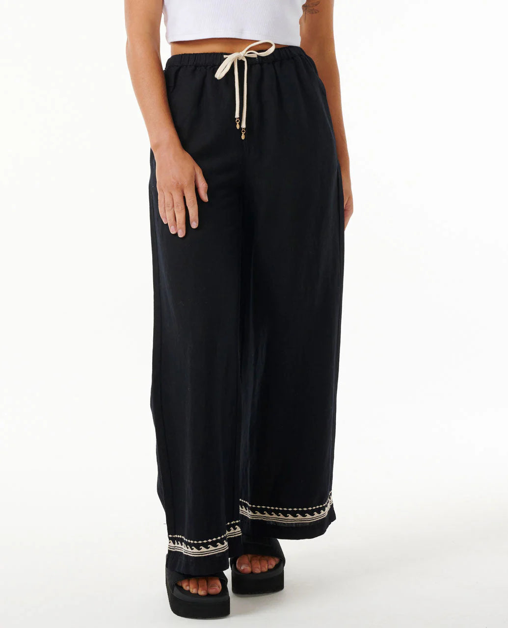 Soleil Wide Leg Pant - Black