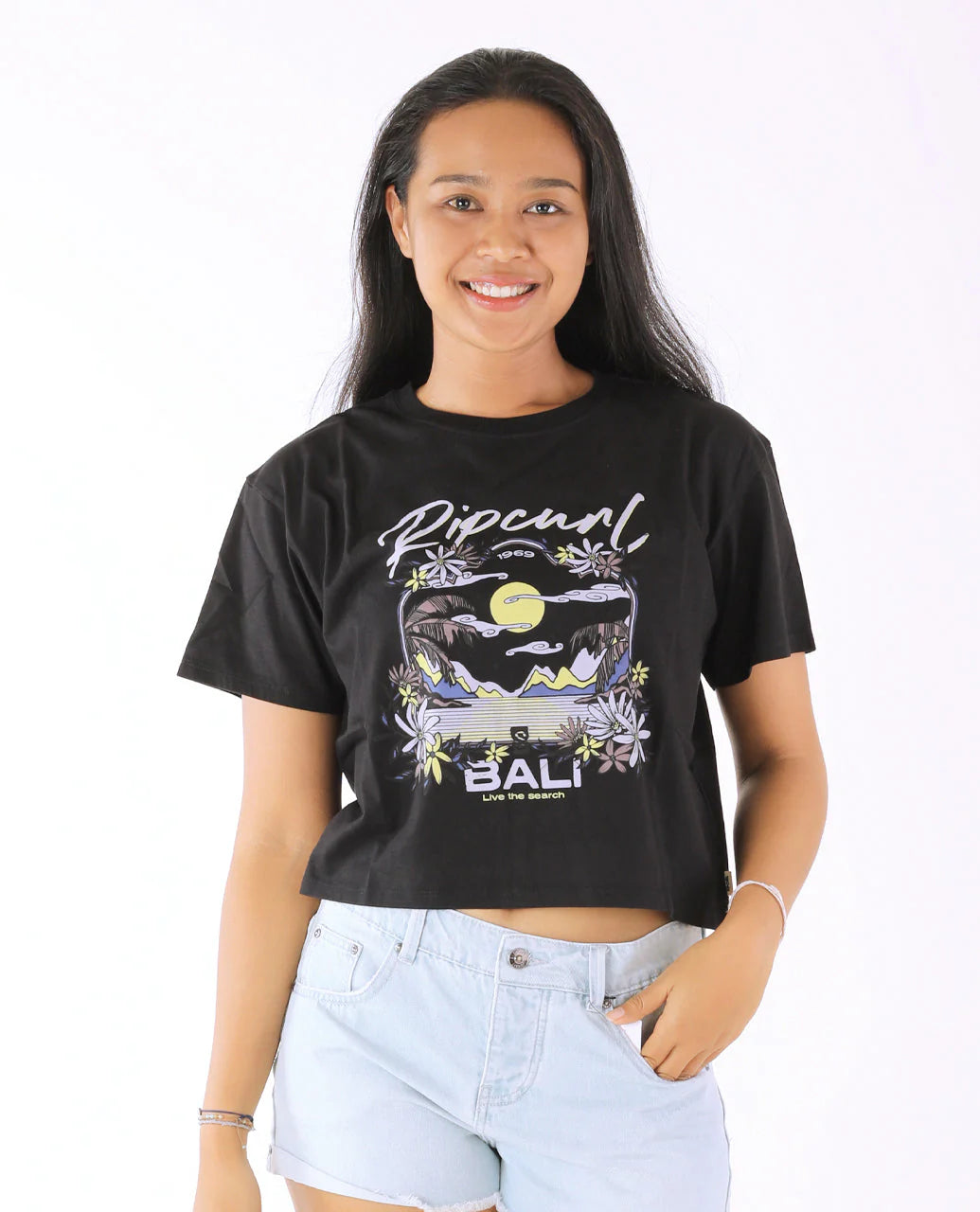 Cosmic Sky Crop Tee - Washed Black Bali