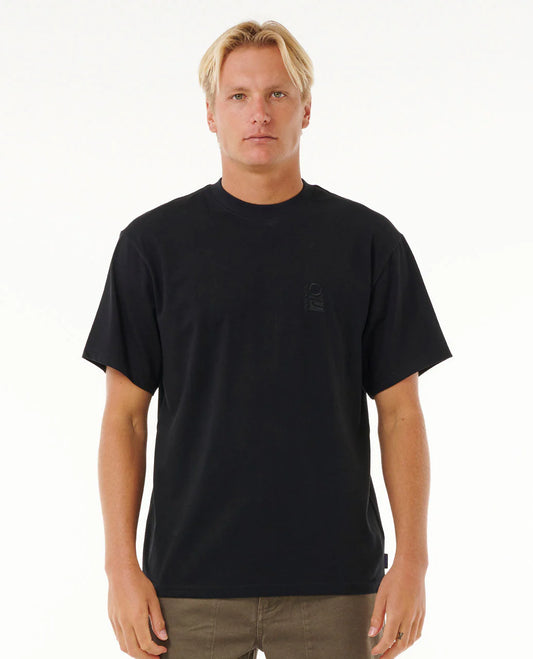 Search Embroidery Tee - Black