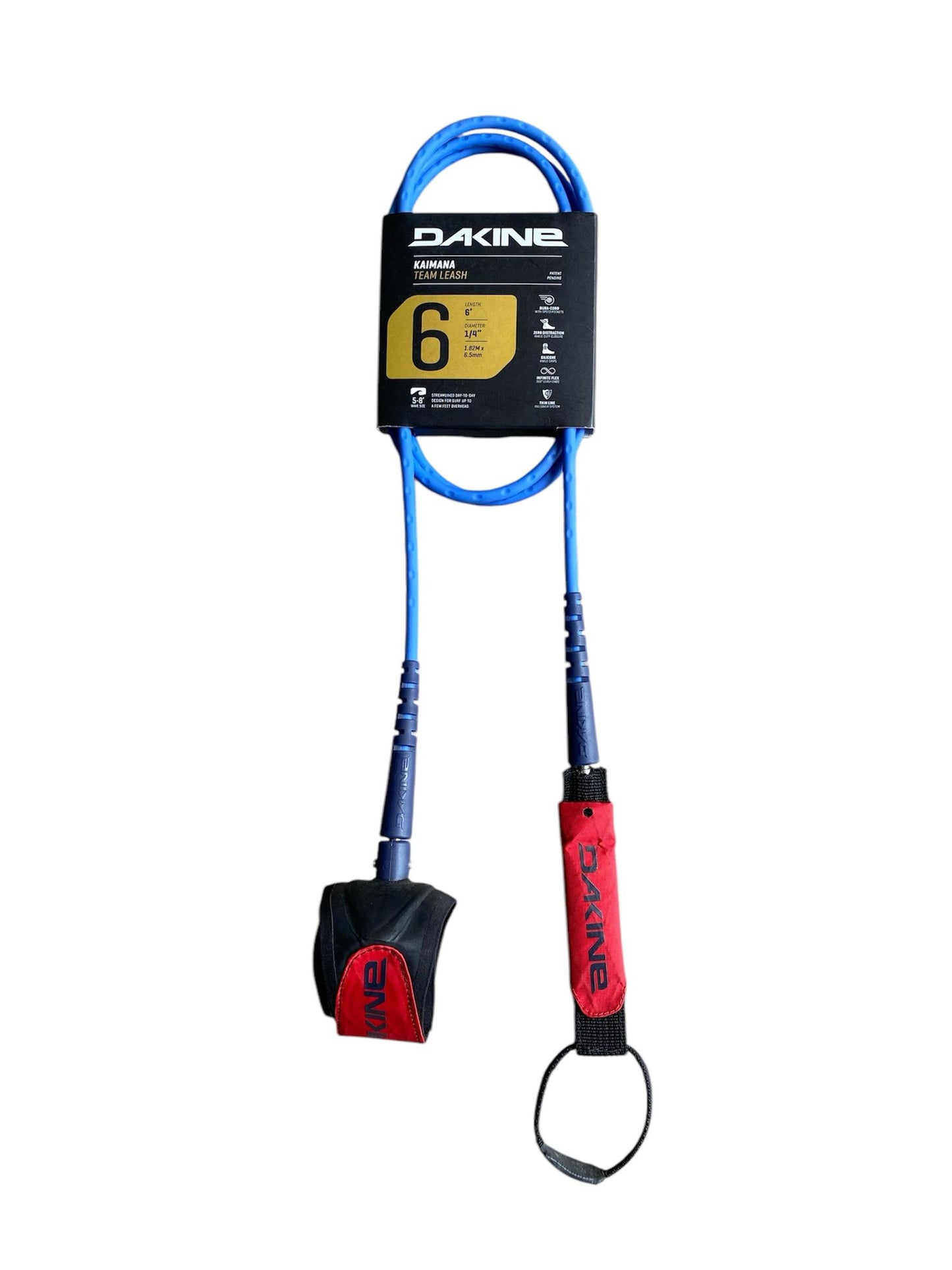 DK Kaimana Team 6' x 1/4' Surf Leash - Various Colors