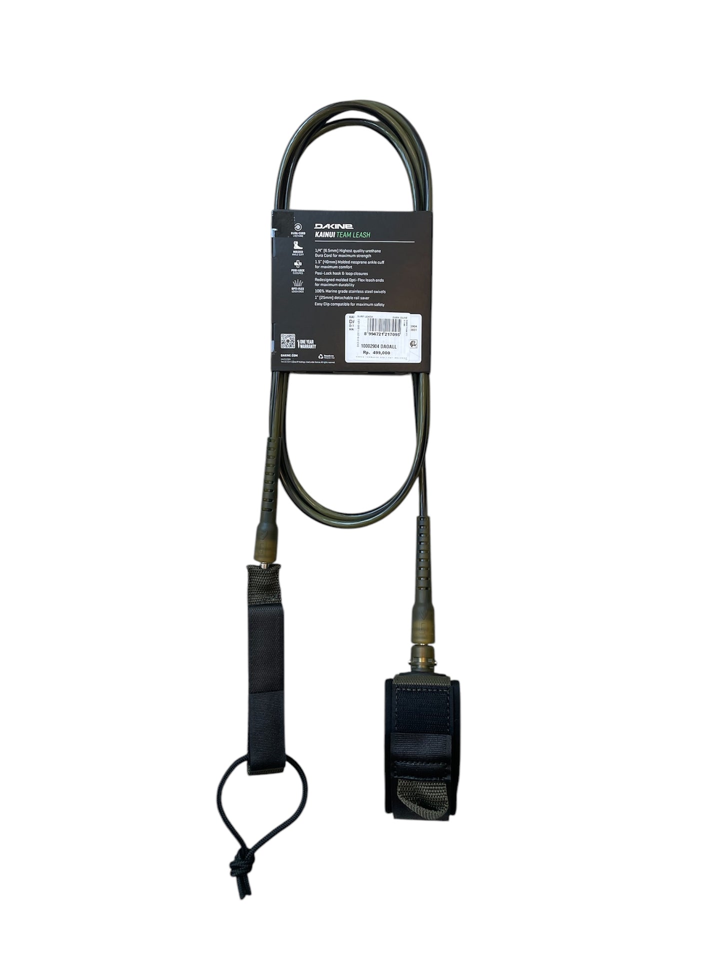 DK Kainui Team 7" x 1/4" Leash - Dark Olive
