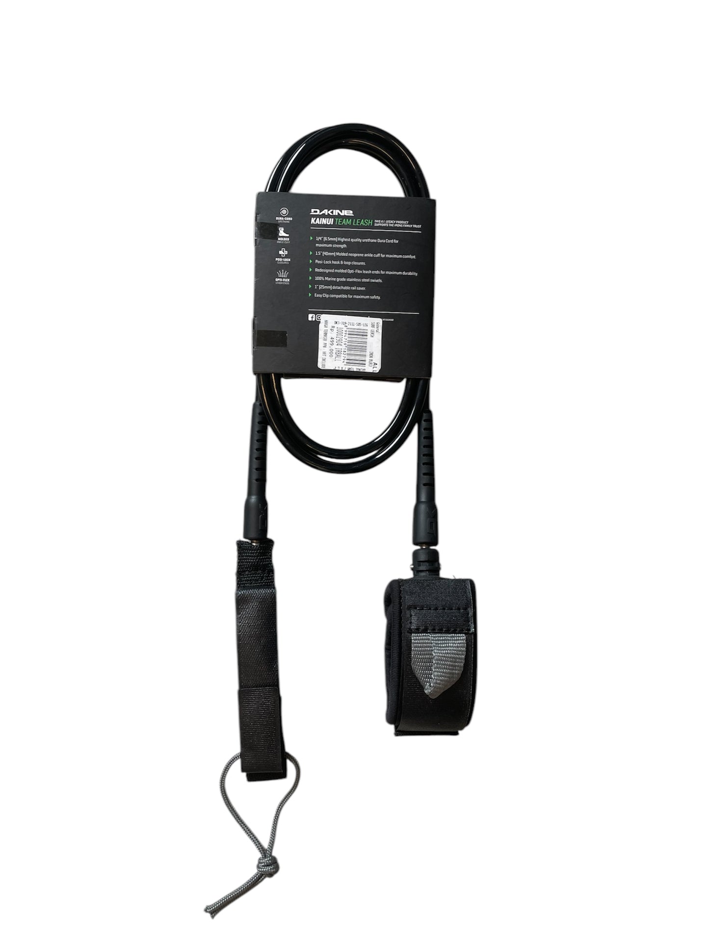 DK Kainui Team 7" x 1/4" Leash - Irons Black