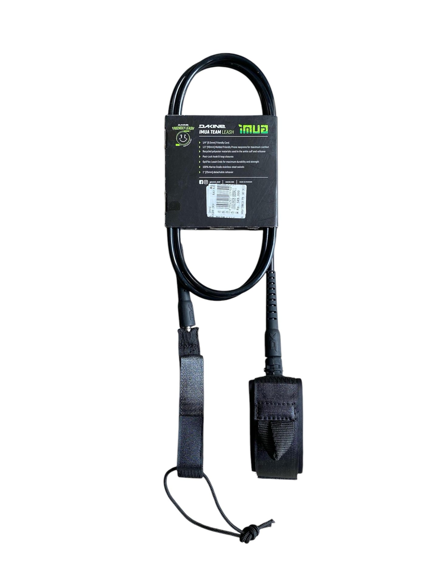 DK Imua Team 6' x 1/4" Surf Leash - Black/Blue/Black