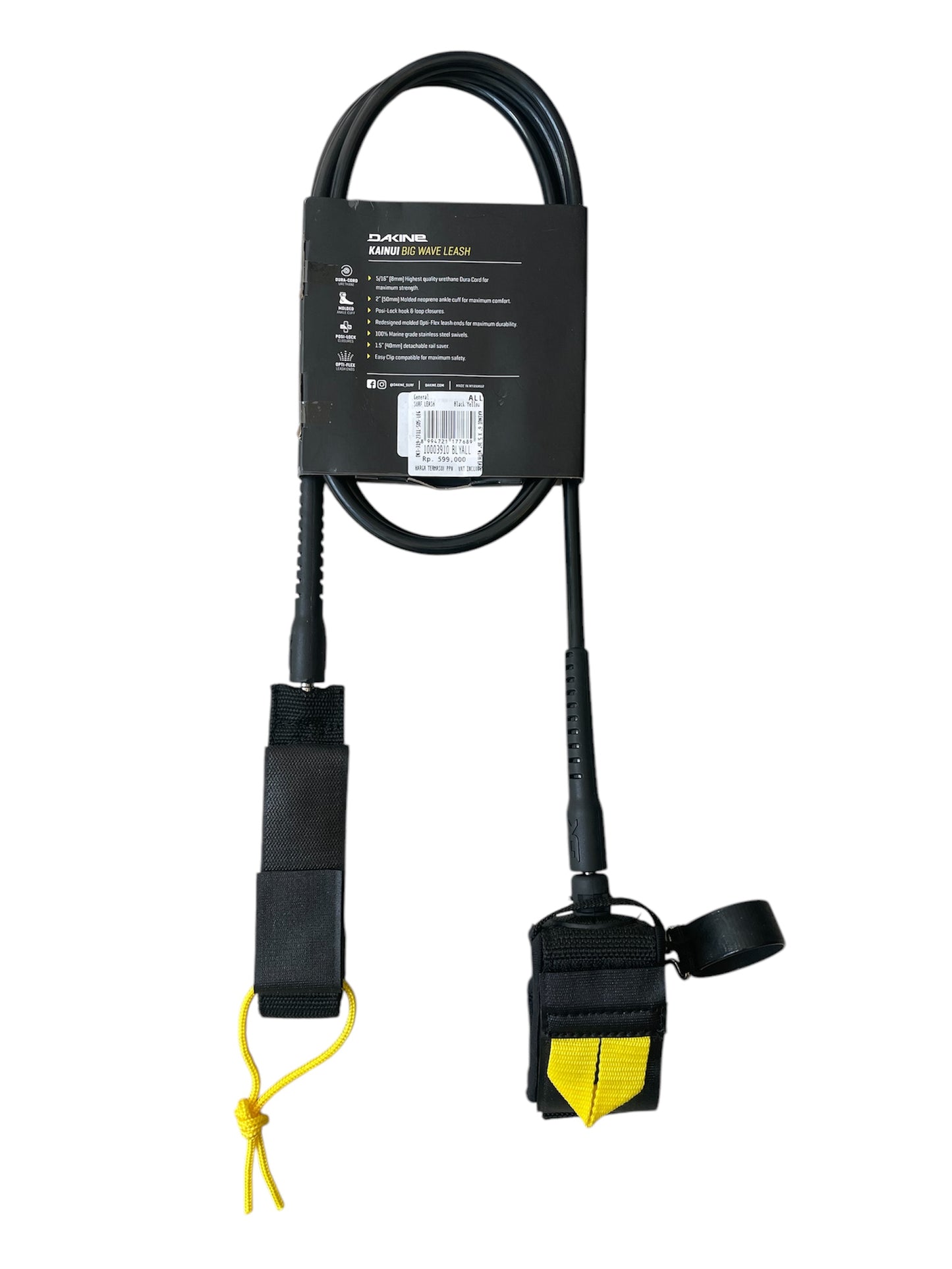 DK Kainui Big Wave 6' Surf Leash - Black/Yellow