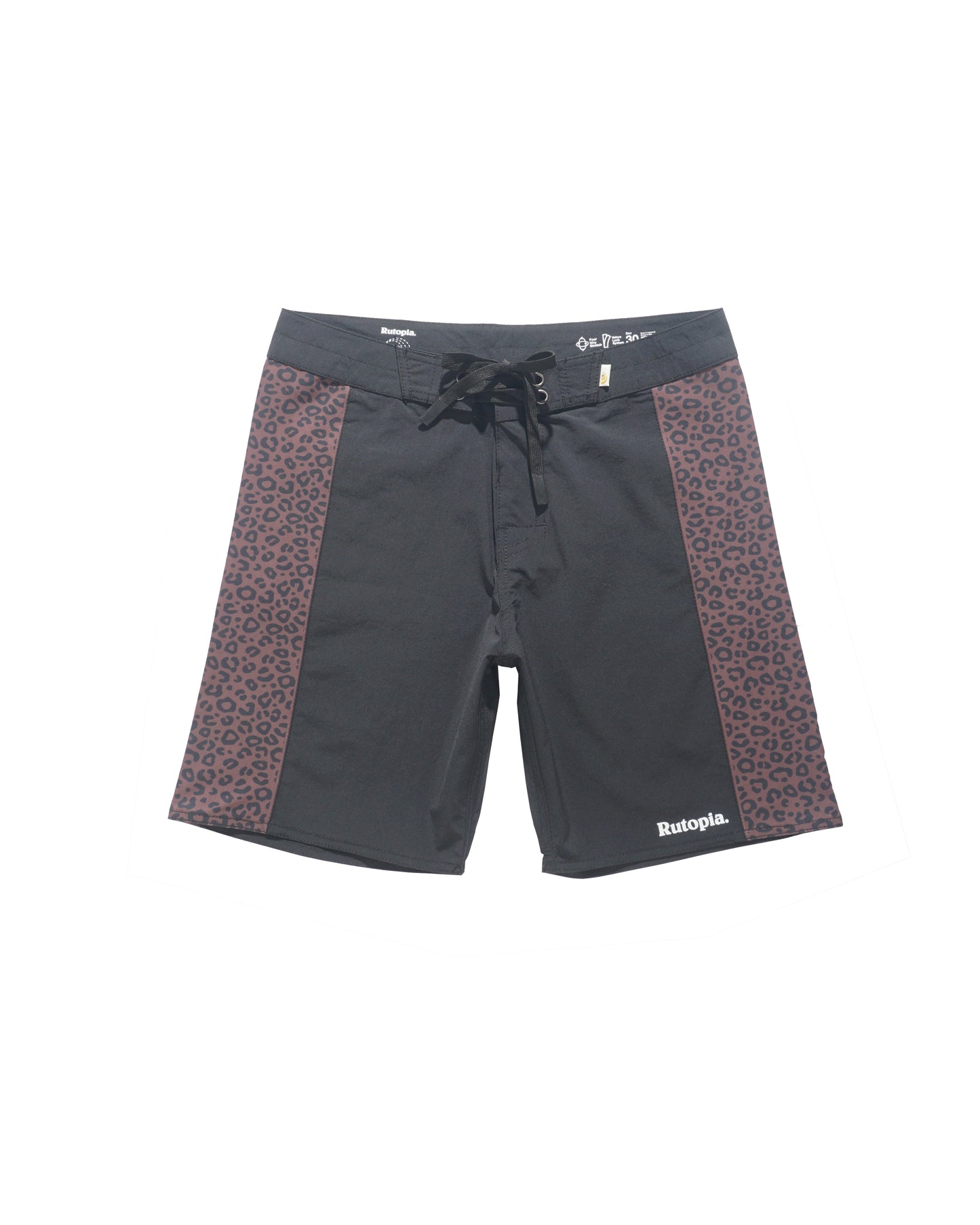 Rutopia Leopard Print Boardies Men - Black