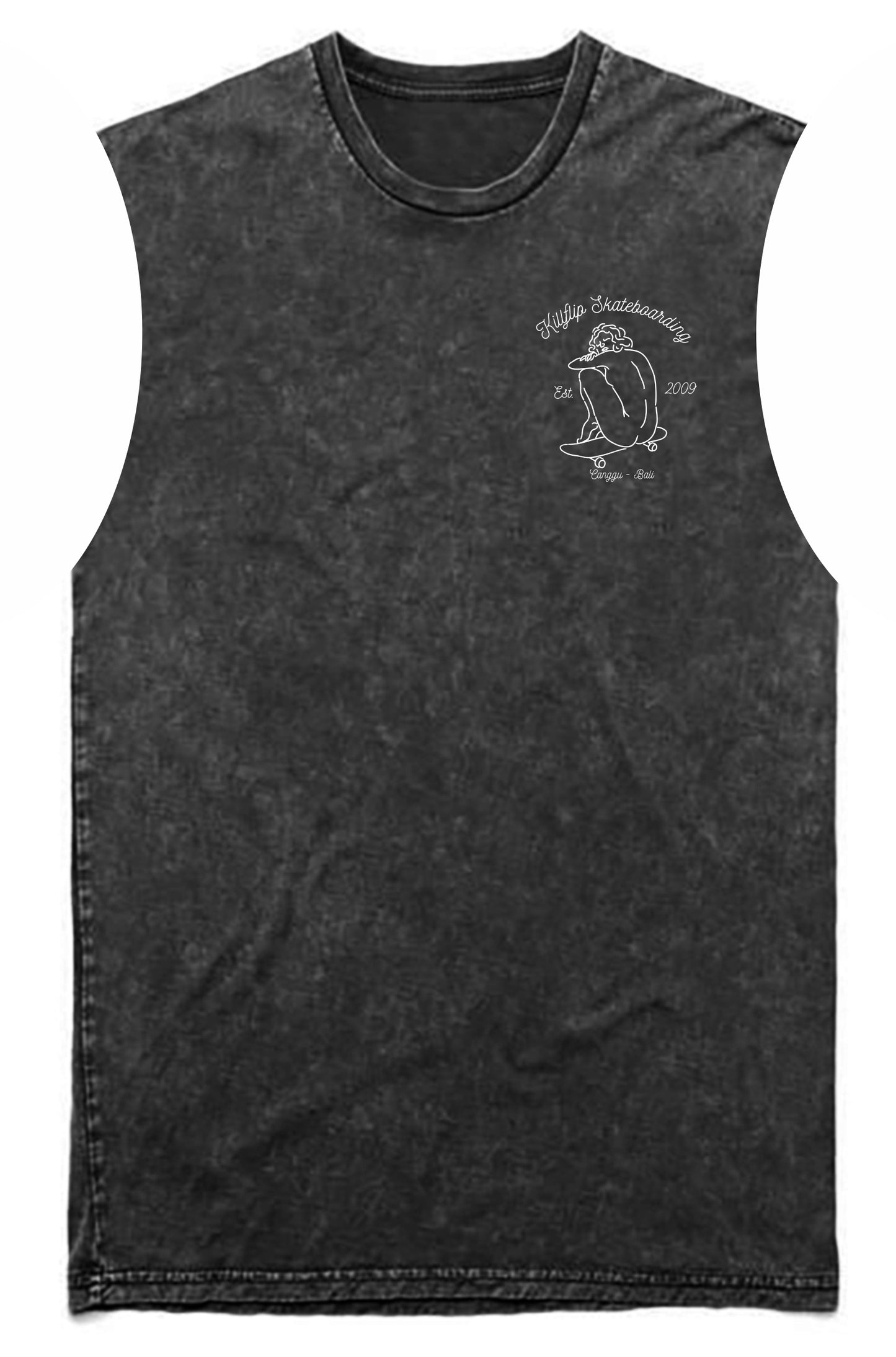Canggu Skate Muscle Tee Men - Blackwash