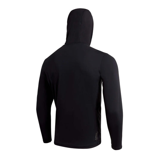 Florence Airtex Long Sleeve Hooded Shirt - Black