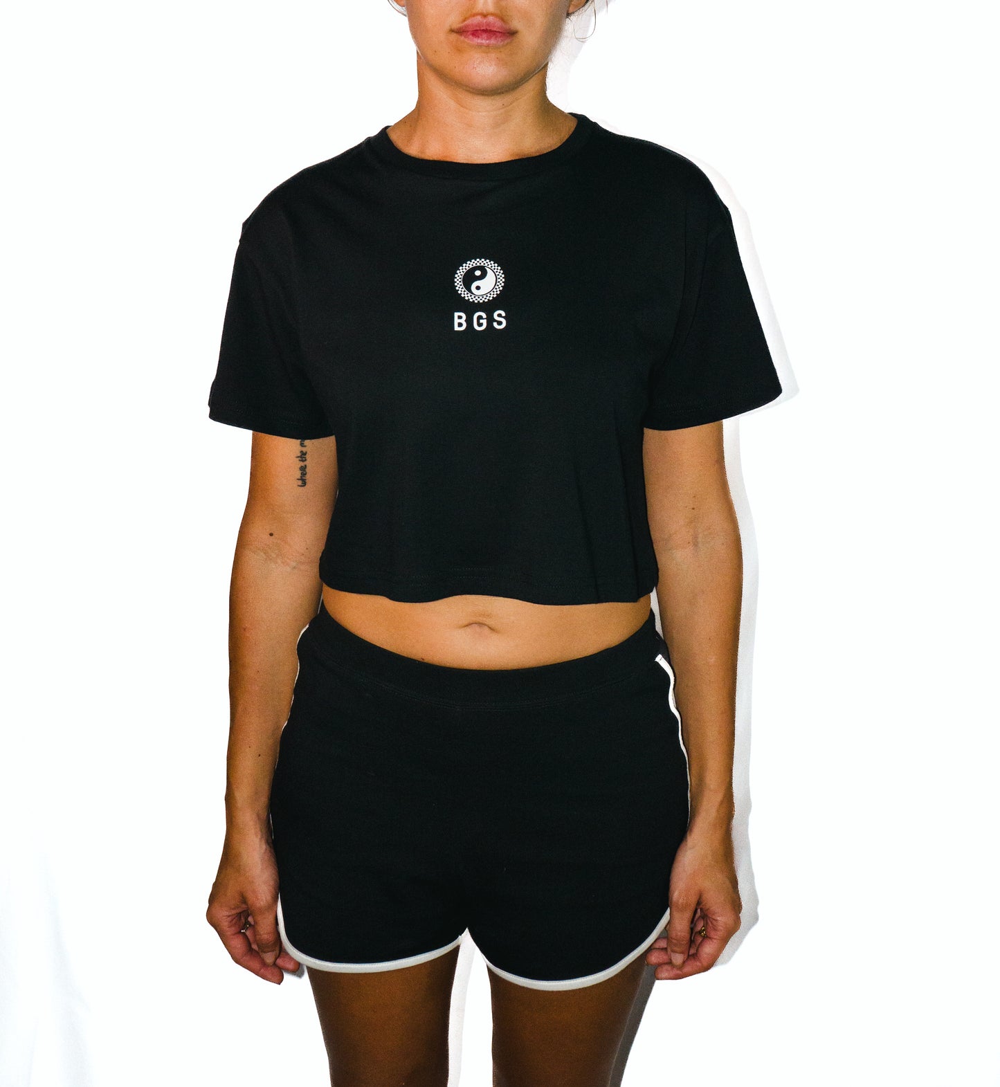 BGS Yin Yang Crop Tee - Black