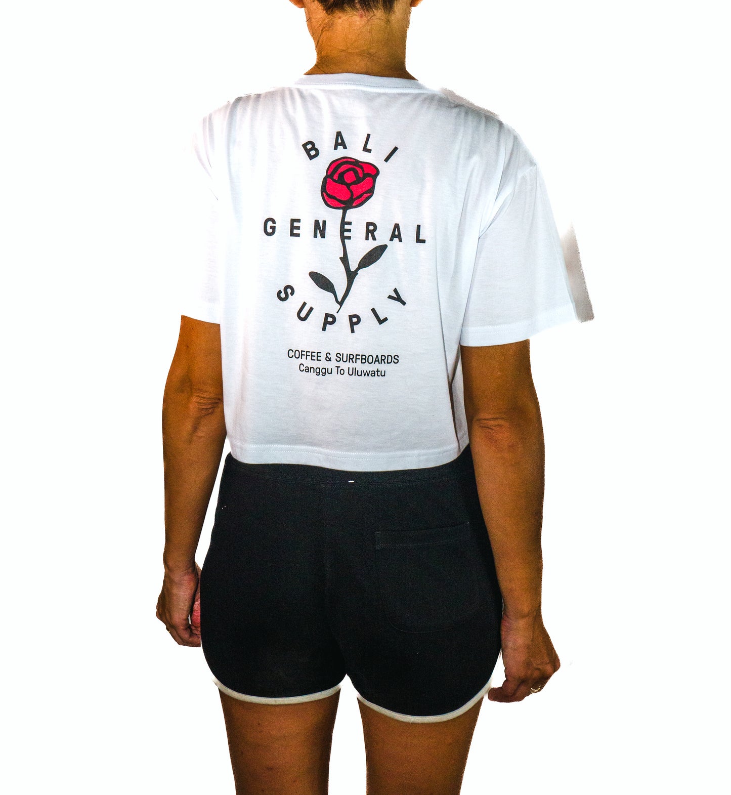 BGS Mawar Crop Tee - White