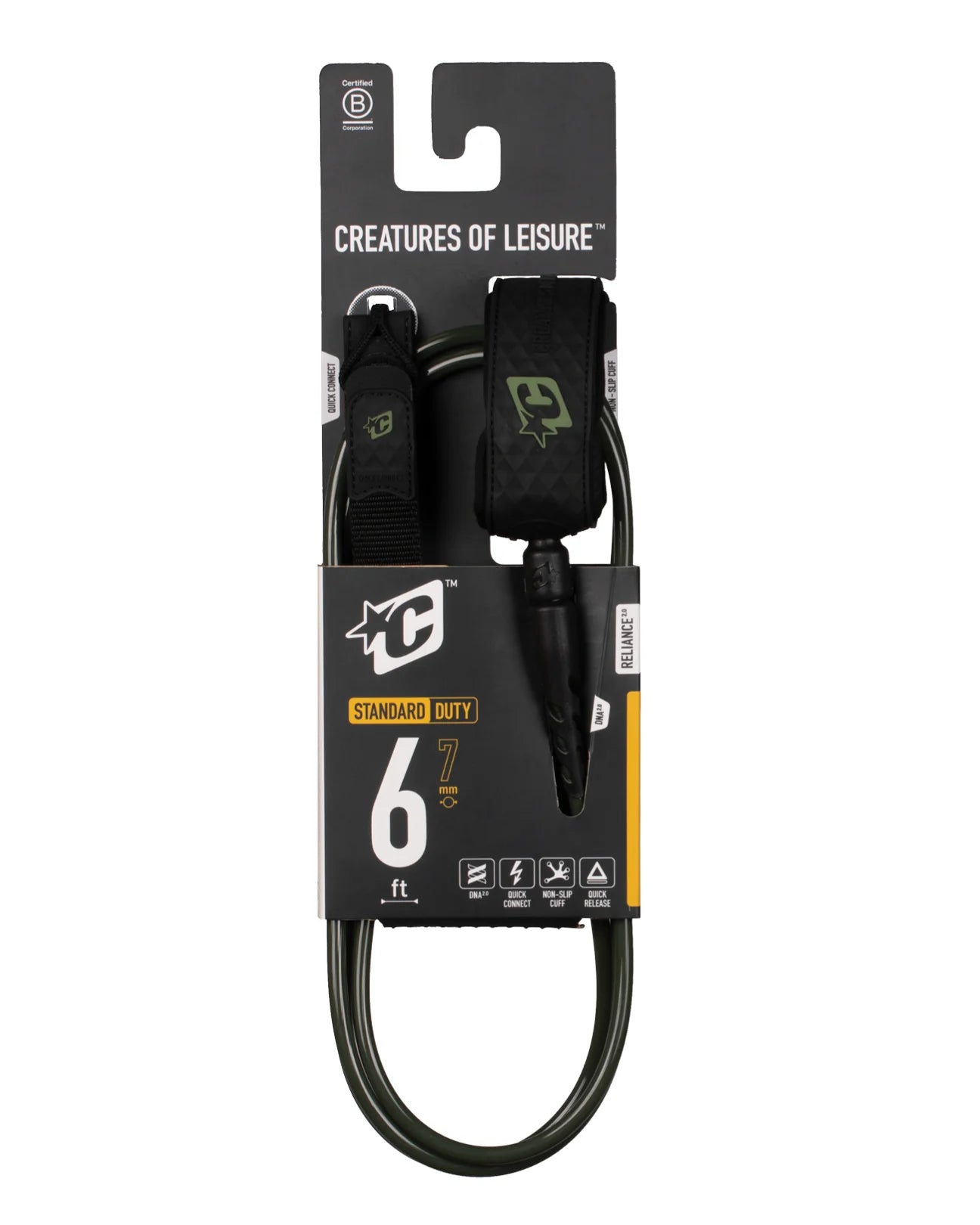 Creatures Reliance 2.0 |Standard Duty | 6ft Leash - Military/Black