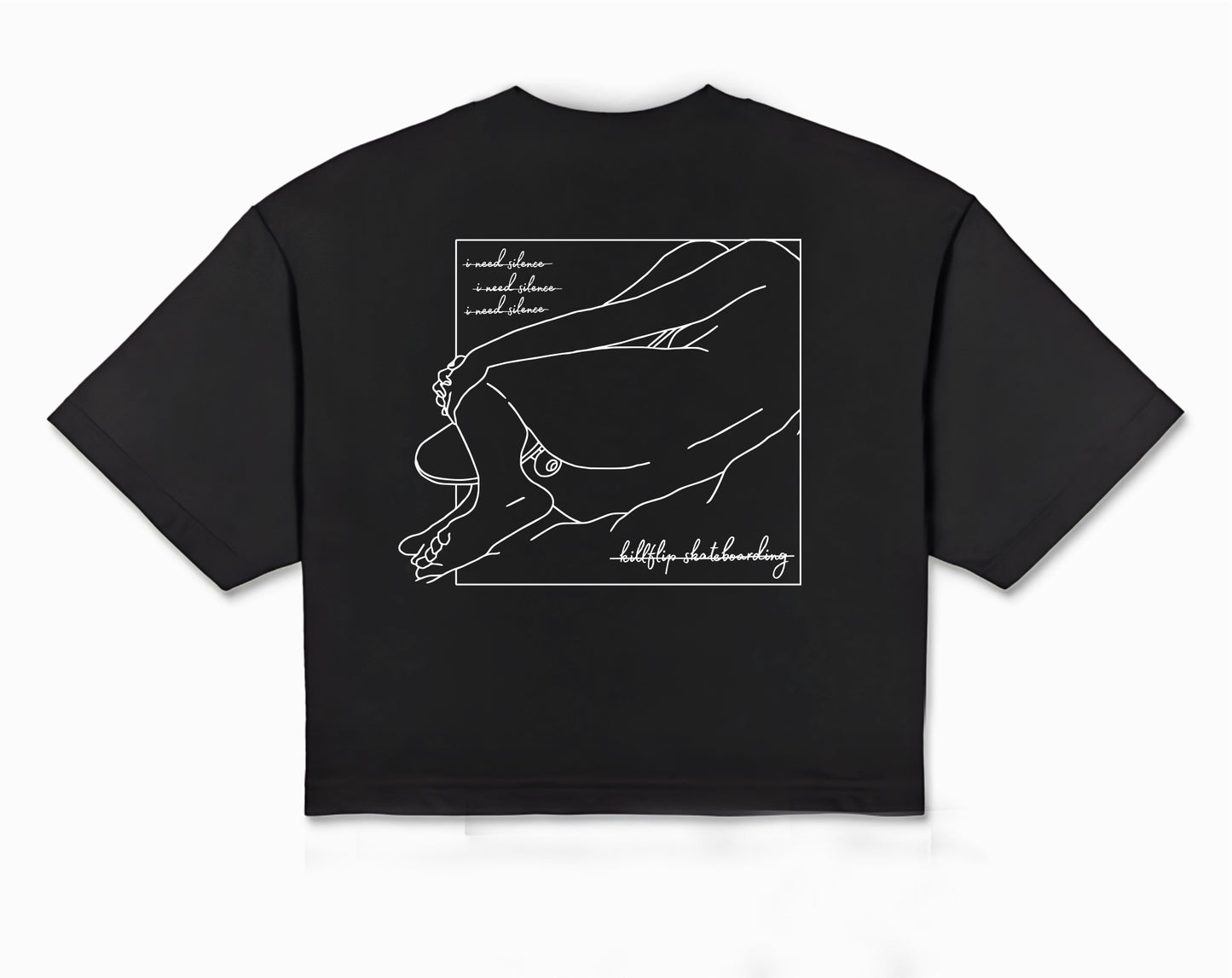 Sleeping Girl Crop Tee Women - Black