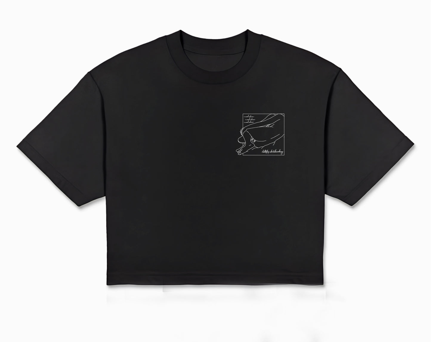 Sleeping Girl Crop Tee Women - Black