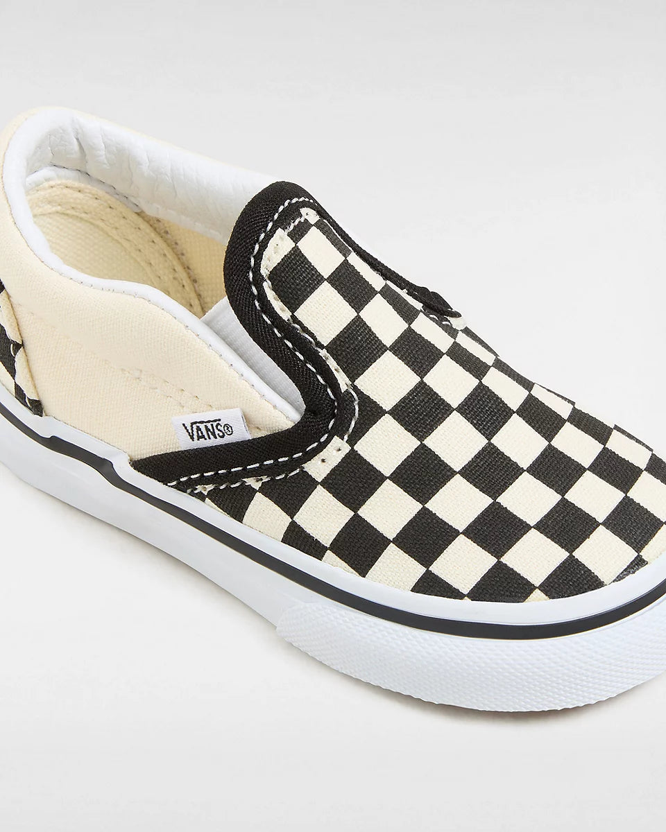 Original Vans Toddler Checkerboard Slip-On Shoes (1-4 Years) - Black/White