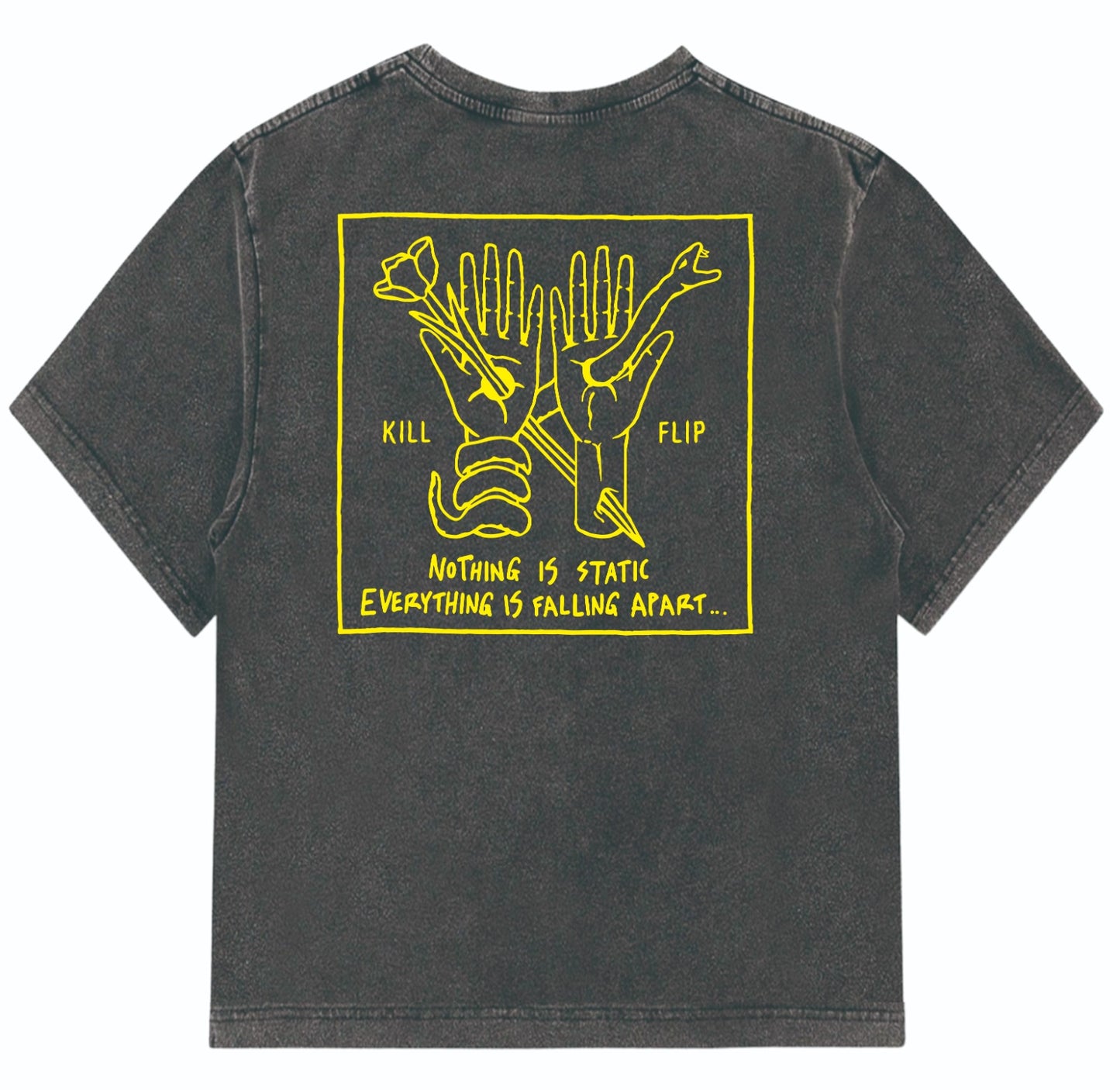 Nothing Static Boxi Tee Men - Blackwash