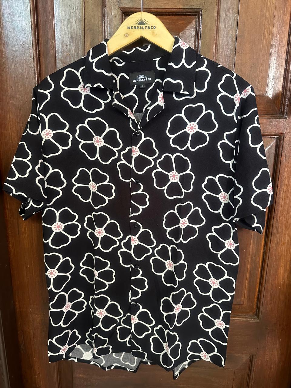 Wearsly Black Flower Shirt
