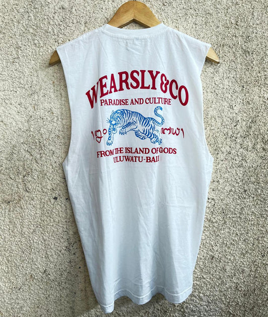 Wearsly MD Muscle Blue Tiger Men - White