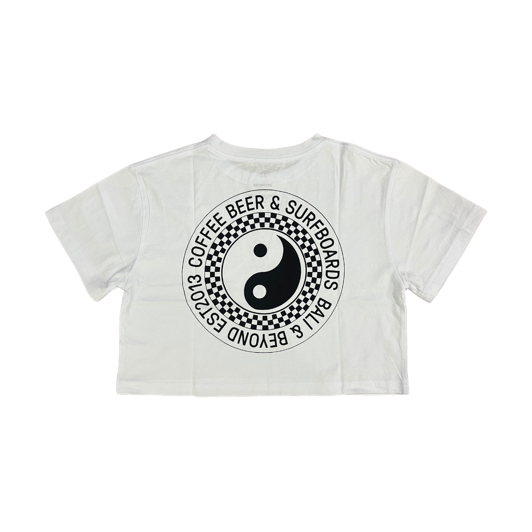 BGS Yin Yang Crop Tee - White