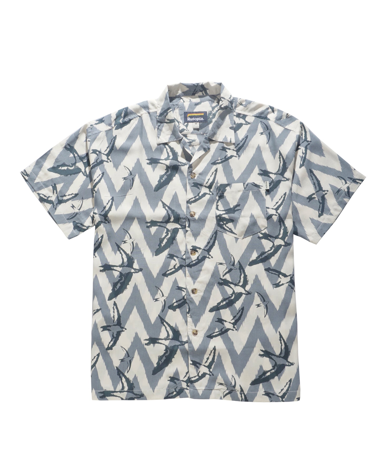 Rutopia Zigzag Pattern Shirt Men - Blue