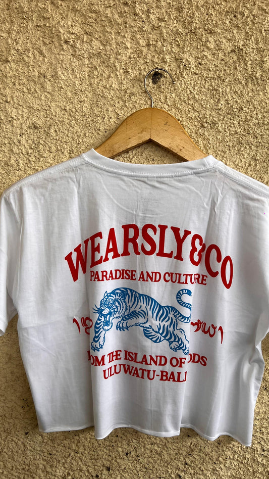 Wearsly AW Blue Tiger Tee Women - White