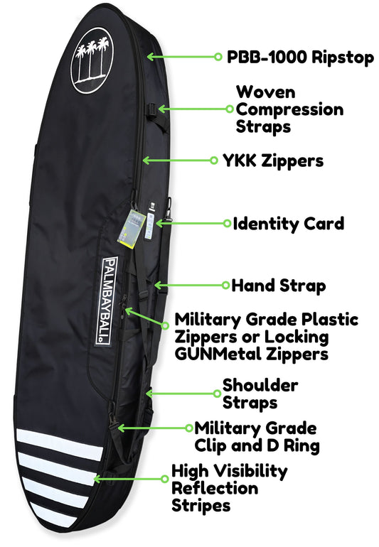 PalmBayBali The Ultimate Impact Triple Boardbags - Black