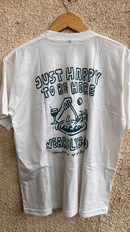 Wearsly MD Just Happy To Be Here Tee Men - White