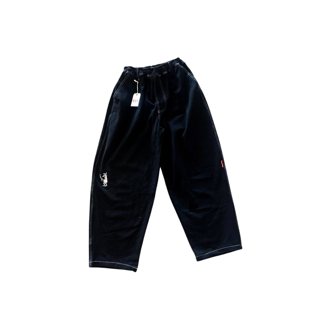 Principle X Bgs Elastic Waist Basic Pants - Black Denim