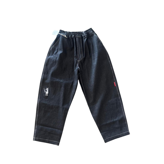 Principle X Bgs Elastic Waist Basic Pants - Raw Dark Blue Denim