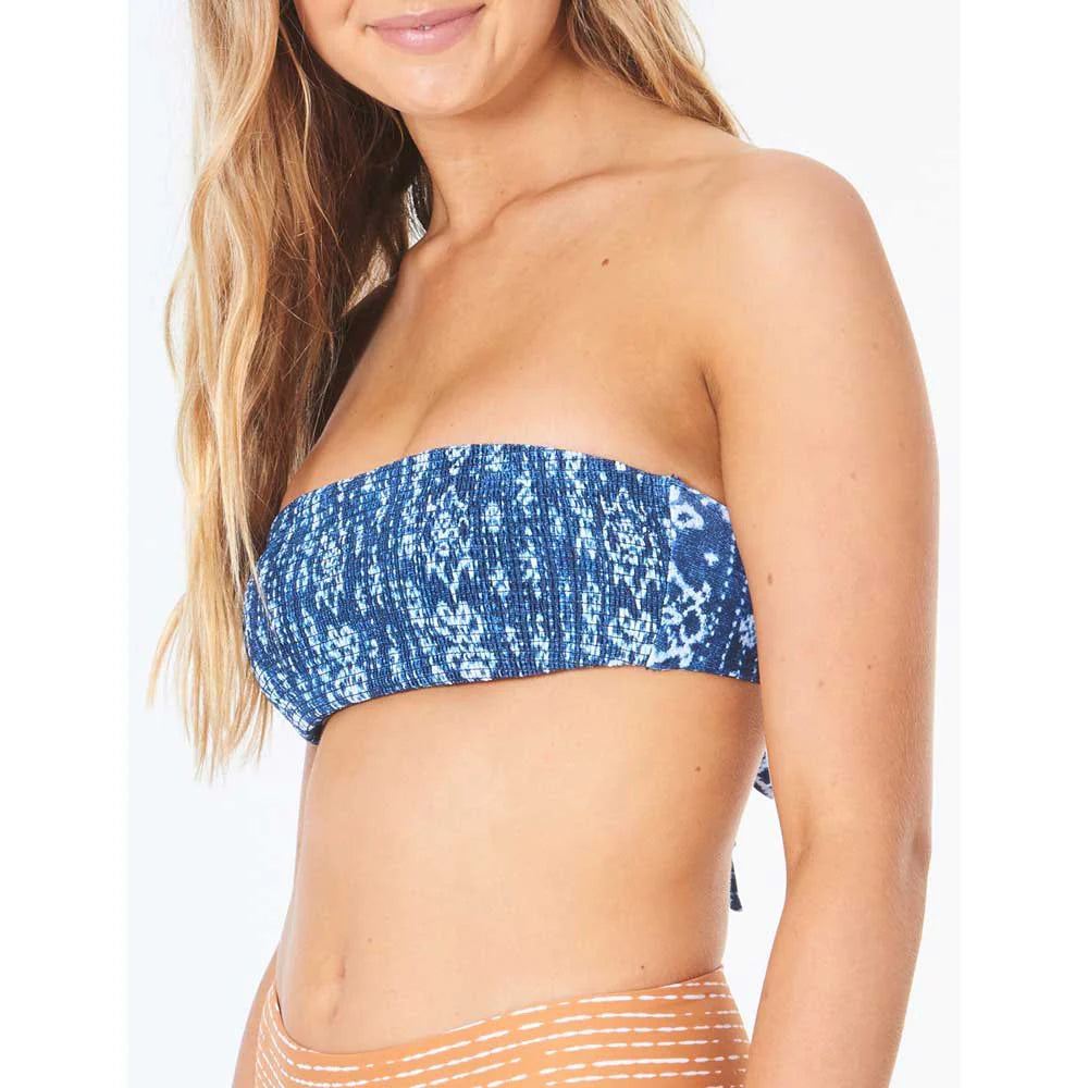Surf Shack Shirred Bandea - Mid Blue