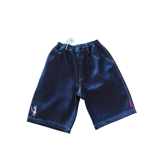 Principle X Bgs Elastic Waist Basic Shorts - Raw Dark Blue Denim