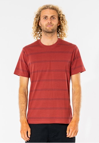 Plain Stripe Tee - Burnt Mulberry