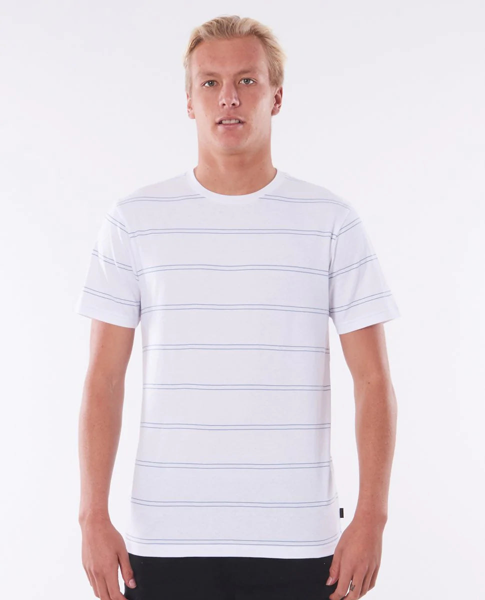 Plain Stripe Tee - White/Blue