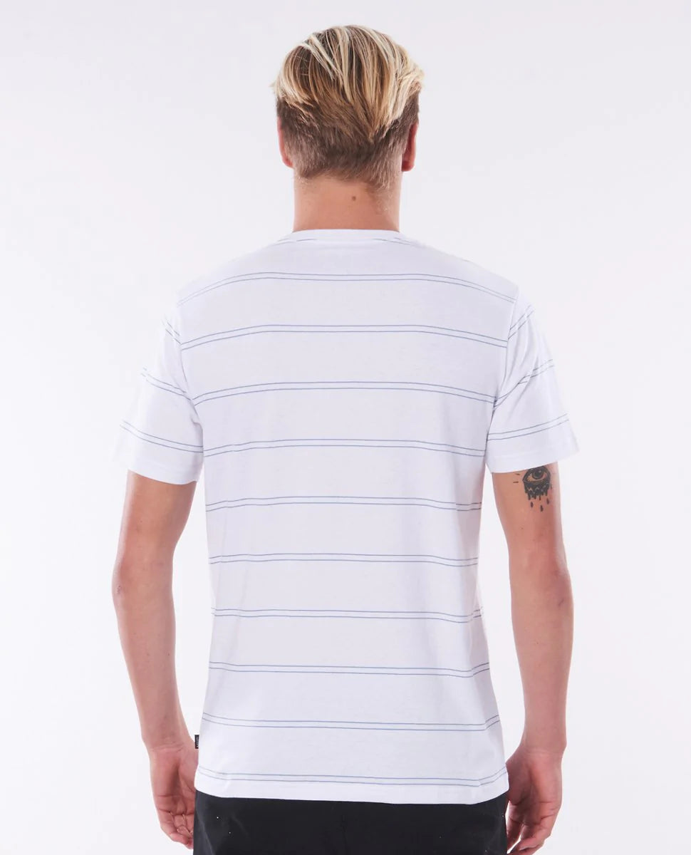 Plain Stripe Tee - White/Blue