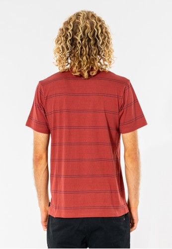 Plain Stripe Tee - Burnt Mulberry