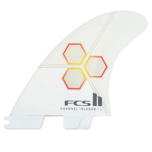 FCS II Channel Island PC Tri Fins - White/Flame