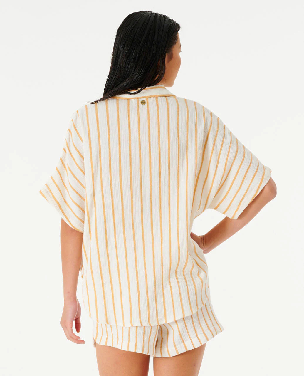 Premium Surf Stripe Short Sleeve Shirt - Gold