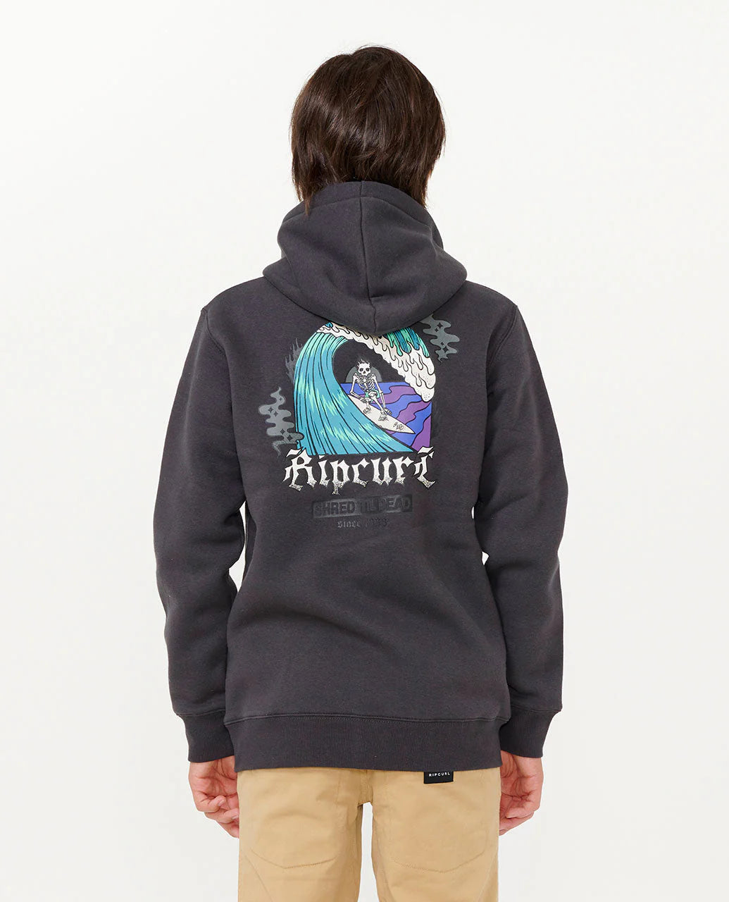 Shred Till Dead Zip Thru Fleece - Boys (8-16 years) - Washed Black