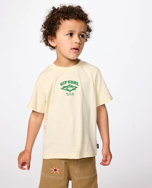 Wave Dayz Logo Tee - Boys (1-8 years) - Lemon Ice