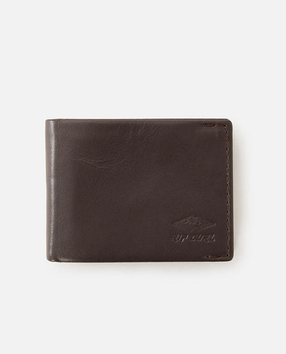 Quest Emboss RFID Slim Wallet - Brown