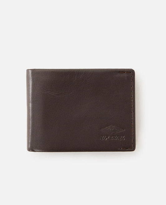 Quest Emboss RFID Slim Wallet - Brown