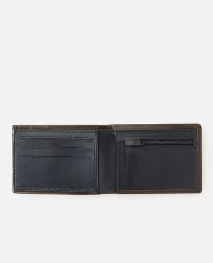 Quest Emboss RFID Slim Wallet - Brown