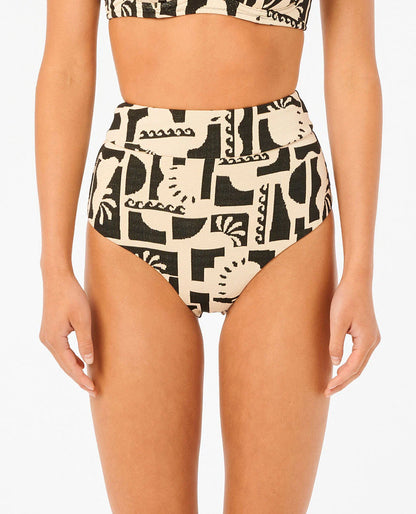 RC New Wave High Waist Cheeky Coverage Bikini Bottom - Black