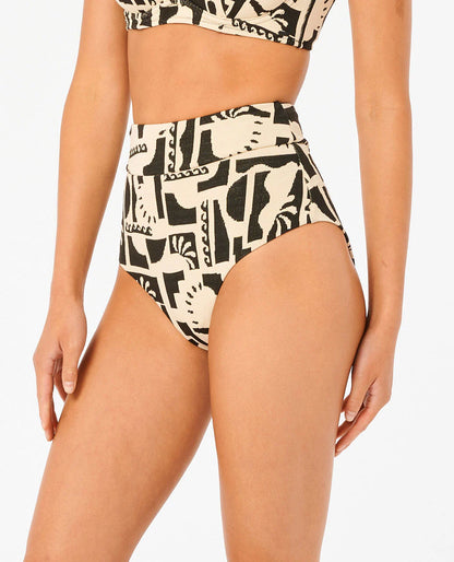 RC New Wave High Waist Cheeky Coverage Bikini Bottom - Black