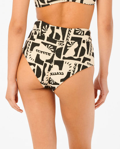 RC New Wave High Waist Cheeky Coverage Bikini Bottom - Black
