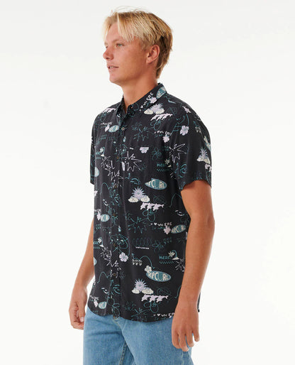 Fun Times Short Sleeve Shirt - Washed Black