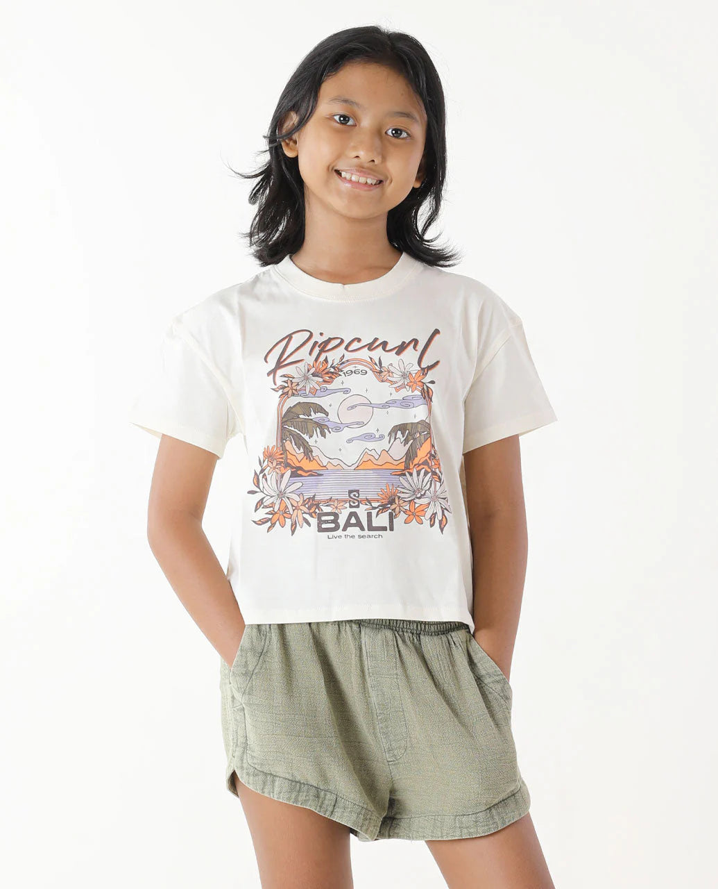 Cosmic Sky Bali Tee - Girls (8-14 Years) - Bone Bali
