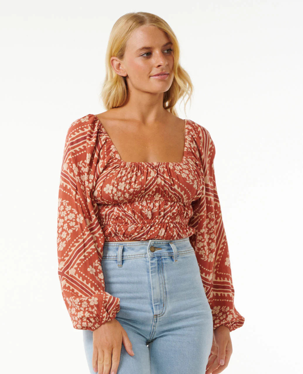 Soleil Long Sleeve Top - Rust