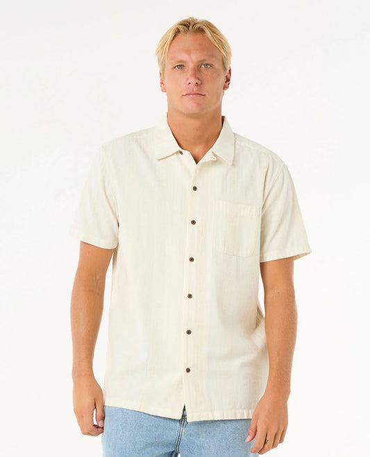 Raw Energy Stripe Short Sleeve Shirt - Bone
