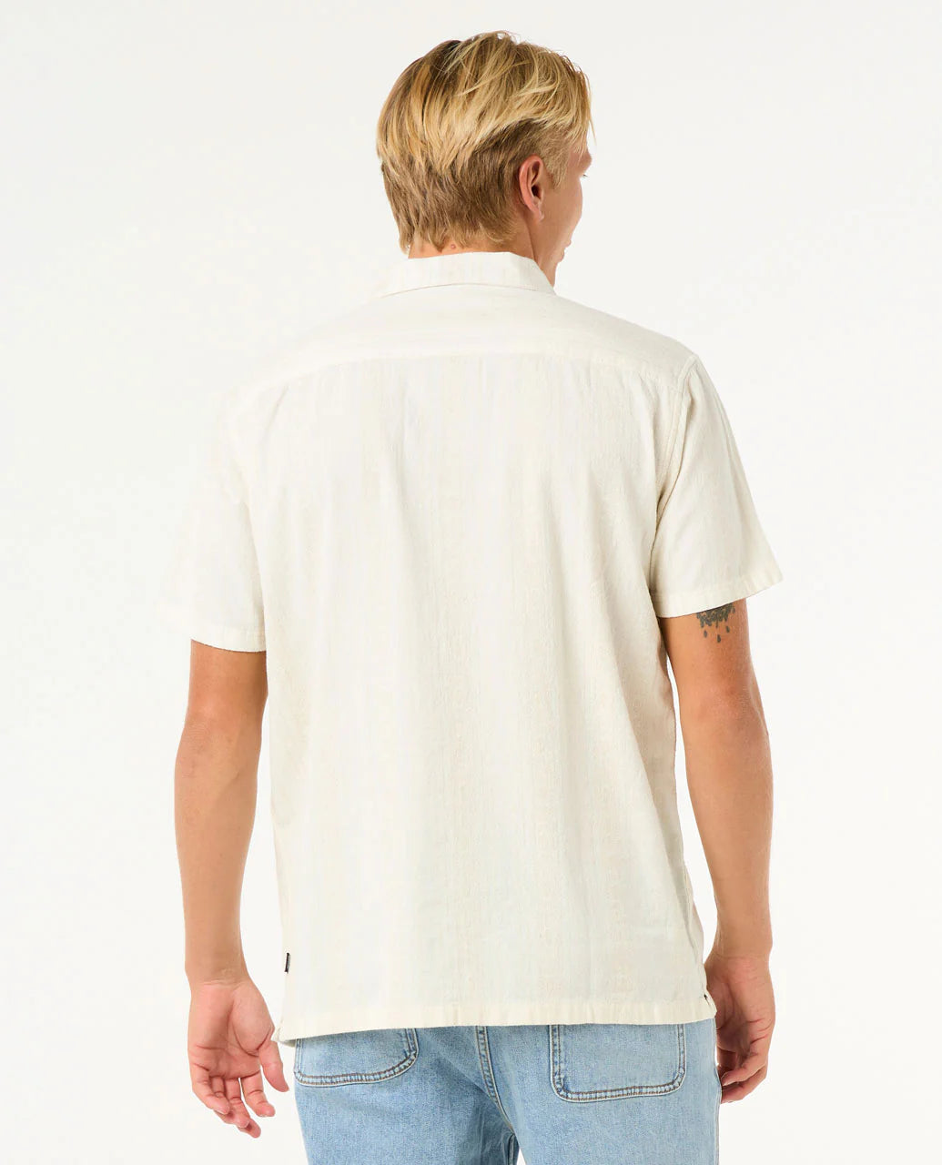 Raw Energy Stripe Short Sleeve Shirt - Bone