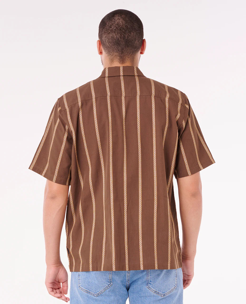 Classic Surf Stripe Short Sleeve Shirt - Coffee